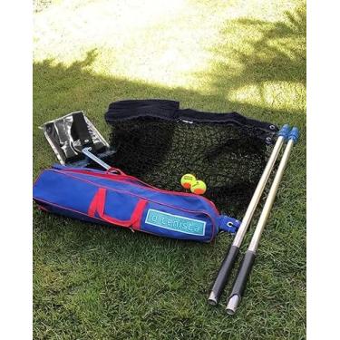 Imagem de Kit Beach Tennis - Portátil Postes Retrátil, Rede de Beach, Fita de marcação Profissional e bolsa (Preto)
