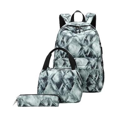 Imagem de Mochila feminina Star Sky amarrada tingida mochila bolsa de refeição bolsa de caneta conjunto de três peças mochila de hidratação feminina (preta, tamanho único), Preto, One Size, Mochilas