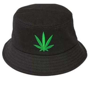 Imagem de Chapéu Bucket Hat Boné Feminino Folha Verde Branco