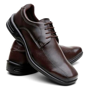Imagem de Sapato Masculino Social Confort Antistress Sapatenis Clássico Leve e Macio (Marrom, BR, Adulto, Numérico, 41)
