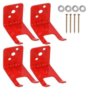 Imagem de Suportes de parede de extintor de incêndio de 4,5 kg, 4 peças de suporte de extintor de incêndio de metal, suporte para produtos químicos secos e extintores de água vermelho