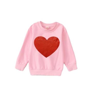 Imagem de CM C&M WODRO Camiseta de manga comprida Mommy and Me Valentines Outfits Love Heart Graphic Family Matching Mom and Daughter, Piink-me, 4-5T