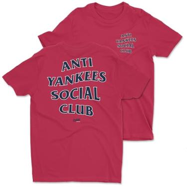 Imagem de SMACK APPAREL TALKIN' THE TALK Camiseta Anti Yankees Social Club para fãs de beisebol (SM-5GG), Vermelho - Boston, XXG