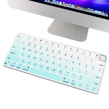 Imagem de YongMai Capa de silicone para teclado 2021 novo modelo A2449 iMac Magic Keyboard com Touch ID com teclado numérico, lavável à prova de poeira Apple iMac Magic Keyboard Skins Capas de teclado Apple