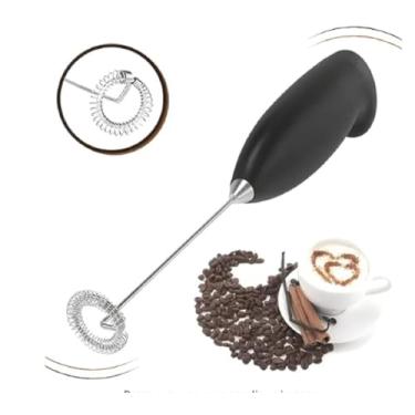 Imagem de Mini Mixer Misturador Haste Inox Preto Para Bebidas Batedor Espumador de Leite Café Ovo Shake Vitaminas Cozinha Multiuso Fuê Portátil Pilha (AA não inclusa) - MELLUZ