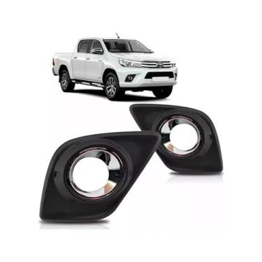 Imagem de Grade Parachoque Hilux Pickup 2016 2017 2018 Preta Com Furo Direito
