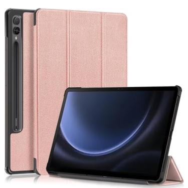 Imagem de Estojo protetor Capa compatível com Samsung Galaxy Tab S9 FE Plus SM-X610/SM-X616 capa tripla para tablet inteligente de 12,4 polegadas, capa ultrafina e leve com suporte rígido para PC capa traseira
