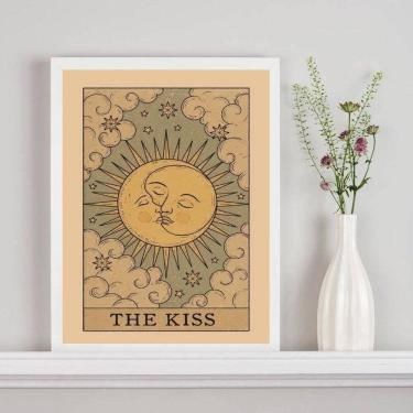 Imagem de Quadro Carta Tarot The Kiss - Sol E Lua 45X34Cm