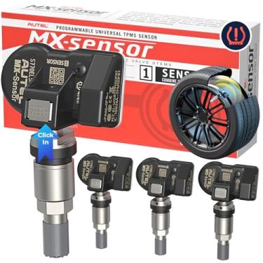 Imagem de Autel MX-Sensor 2 em 1 (315 MHz + 433 MHz) (Crew-in) Sensores programáveis TPMS 100% Cloneable para sistema de monitoramento de pressão de pneu (válvulas de metal, conjunto de 4 peças)