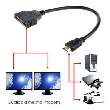 Imagem de Cabo adaptador duplicador imagem hdmi 1 entrada 2 saídas