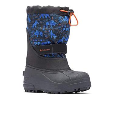 Imagem de Bota de neve unissex com estampa Powderbug Plus II da Columbia, Black/Tangy Orange, 9 Little Kid