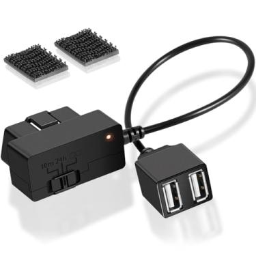 Imagem de 010-12530-23 Cabo de alimentação constante do veículo para Garmin Dash Cam 46, 47, 56, 57, 66W, 67W, Live, Mini, Mini 2, Tandem, conecte à porta OBD-II do veículo para alimentação mesmo quando