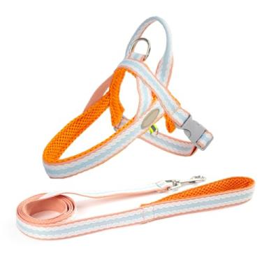 Imagem de HOSTPATH Peitoral para cães pequenos Easy Walk, colete colorido refletivo com alça, peitoral acolchoado de malha respirável para cães pequenos e médios_G (laranja)