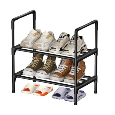 Imagem de Oeofuzep Organizador de sapatos de metal de 2 níveis – independente, fácil de montar, comporta até 6 pares de sapatos para armário ou entrada