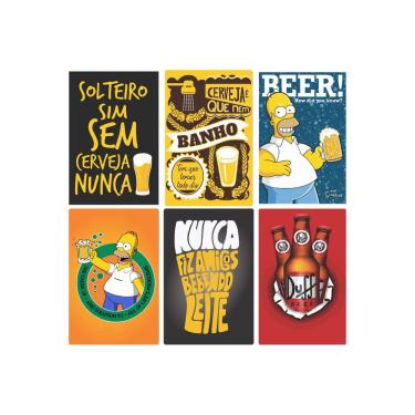 Imagem de Kit 6 Placas Decorativas  Beer Cerveja Homer Simpson Duff