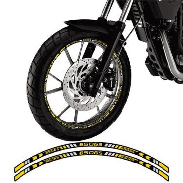 Imagem de Friso De Roda Adesivo Refletivo Bmw 650 Gs  Amarelo E Preto - Cobra Mo