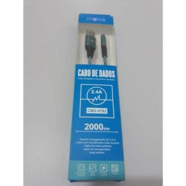 Imagem de Cabo Dados Carga Inova Usb V8 Rápido para Android 3 metros