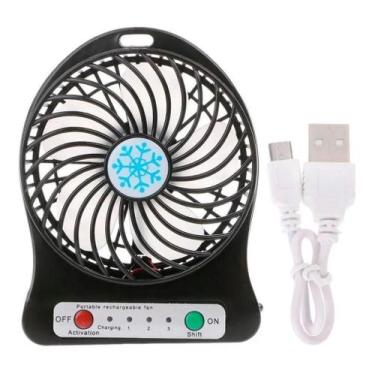 Imagem de Mini Ventilador Portátil Usb De Mesa 3 Velocidades, Mini, Azul, 5 v