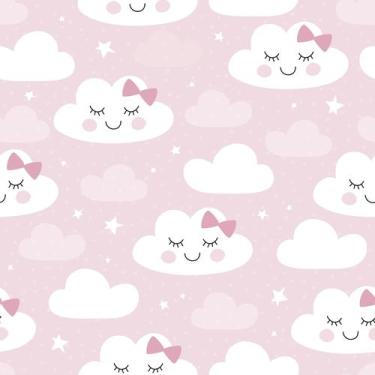 Imagem de Papel de Parede Autoadesivo Vinílico Reforma Quarto Infantil Bebê Nuve