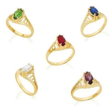 Imagem de Anel de formatura unissex solitário banhado ouro 3x 24k 18k e 22k romm