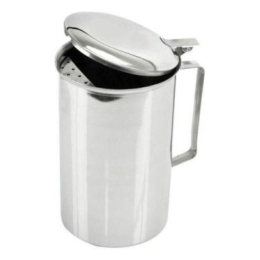 Imagem de Jarra Inox 2L Com Tampa Para Água Caldo De Cana Suco Refresco Buffet F