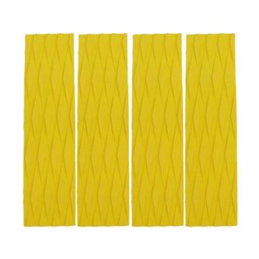Imagem de Pegciuho 4x Almofadas de Tração para Prancha de Surfe Deck Grip Pad Antiderrapante DIY EVA Foam Boat Decking Sheet para Longboard Skate Skimboard Caiaque, Amarelo