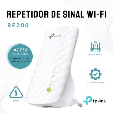 Imagem de Repetidor Sinal Wi-fi Tp-link Re200 Ac750 Dual Band 2.4/5ghz Cor Branc