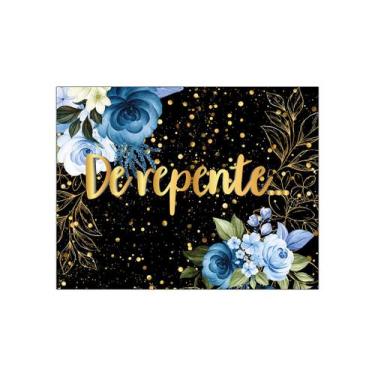 Imagem de Painel de Festa Horizontal 1,55 X 1,20 - De repente Floral Azul Efeito