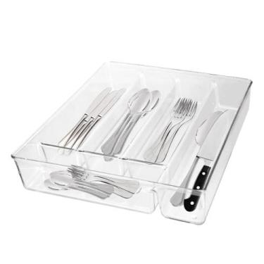 Imagem de Organizador De Talheres E Utensílios De Cozinha Transparente - Plastut