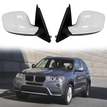 Imagem de Espelho lateral adequado para BMW X3 2010 2011 2012 2013 montagem de espelho retrovisor para acessórios BMW X3 ajuste elétrico de substituição, aquecimento, memória, luz sem seta (um par)