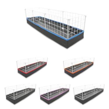 Imagem de Cercado Aramado Porquinho da Índia 30x120 Cm Branco com Bandeja Higiên