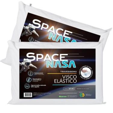 Imagem de Kit 2 Travesseiros Space Nasa Baixo 12cm Hipoalergenico Espuma Viscoel