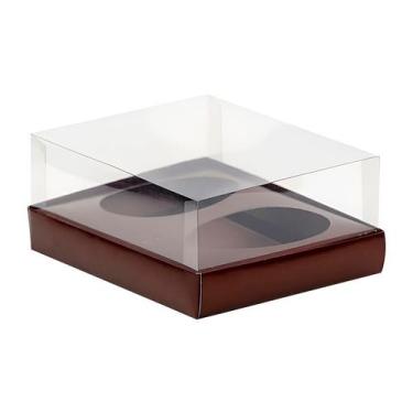 Imagem de Caixa Ovo de Colher Duplo - Meio Ovo de 250g - 20,5cm x 17cm x 6,5cm -
