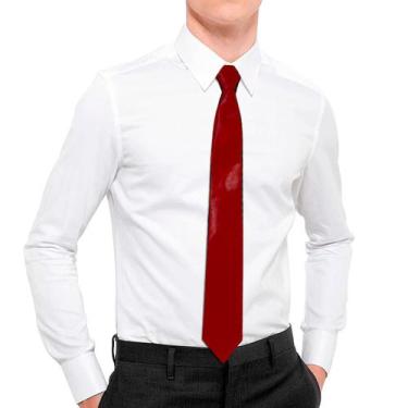 Imagem de Gravata Slim Casamento Executivo Vermelho Regulável Zíper - anjo da ma