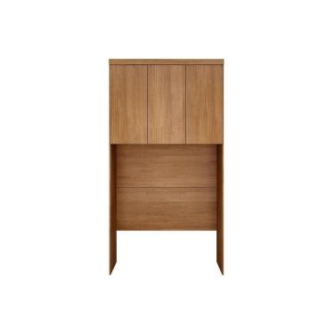 Imagem de Módulo de Quarto Rizon Armário Ponte Aéreo Solteiro /Linea c/ 3 Portas Cumaru Ripado 3D - Novo Horizonte