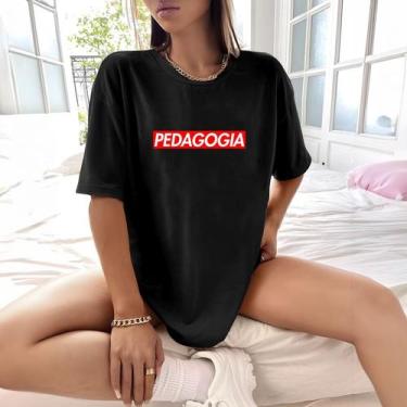 Imagem de Camisa Camiseta Feminina Estampada Suprem Pedagogia 100% Algodão Fio 3