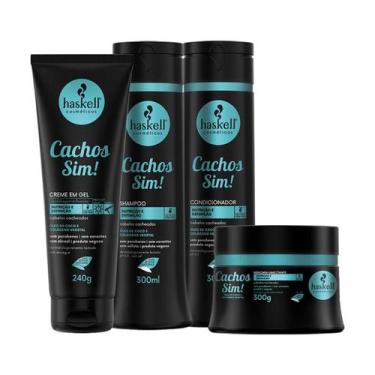 Imagem de Kit Haskell Cachos Sim Sh Cond Mascara e Creme em Gel 300ml