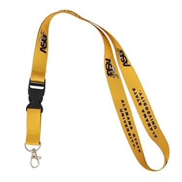 Imagem de Desert Cactus Alabama State University Cordão ASU ALASU Hornets HBCU chaves de carro porta-crachá de identificação chaveiro destacável fivela de encaixe (amarelo), Multicor, tamanho �nico
