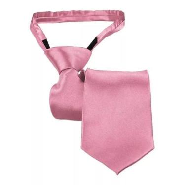Imagem de Gravata Adulto Slim Fit Com Nó Pronto Ref: 255 - HERO MEN, Rosa bebê