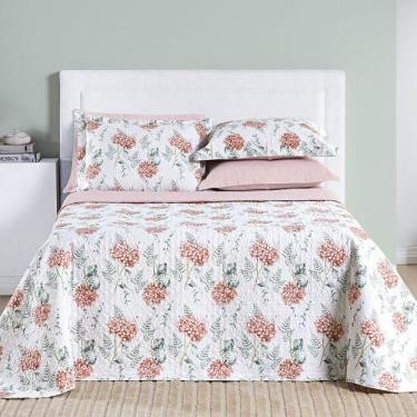 Imagem de Cobre leito Queen Dupla Face Coton Algodão 200f Estampado 3p - Nathali