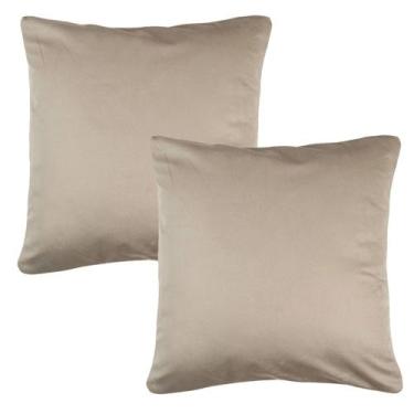 Imagem de Kit 2 Capas De Almofada Com Zíper 45x45cm Suede Lisa - FAMA CONFECÇÕES