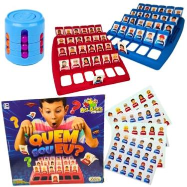 Imagem de Jogo Quem Sou Eu Kit Brinquedos educativos menino menina Jogos didáticos infantil + Cilindro Mágico Jogos de tabuleiro Brinquedo criança 3 anos Presente