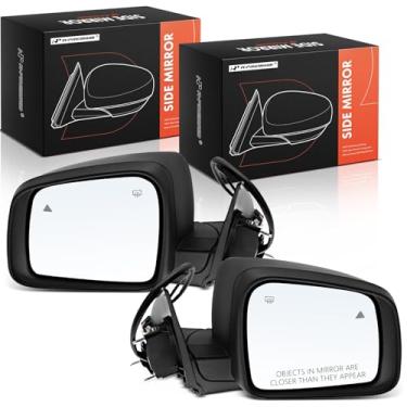 Imagem de A-Premium Par (2) espelhos retrovisores elétricos do lado do motorista e do passageiro - compatível com Dodge Durango 2012-2022 - Retrovisor retrovisor externo preto dobrável manual aquecido com