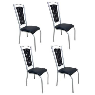 Imagem de Kit 4 Cadeiras Paris Cozinha Aço Tubolar Confortável Jantar