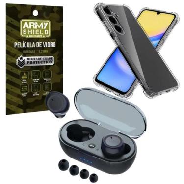 Imagem de Capa Capinha Transparente Para Galaxy A16 + Fone Bluetooth + Pelicula 