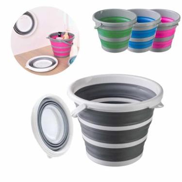 Imagem de Balde Dobrável Retrátil Flexível De Silicone 10L Compacto - Balde Que 