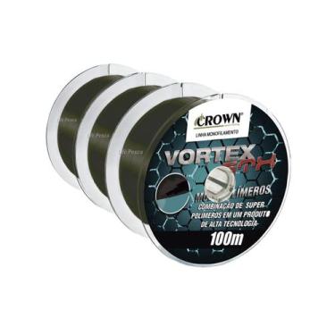 Imagem de Kit 3 Linhas Monofilamento Crown Vortex GTX 0.33mm 25lb/11,30Kg - 3x 1