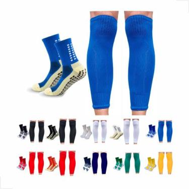 Imagem de Kit Meia Antiderrapante Esportiva + Canelito Meiao Cortado 38 ao 43 - 
