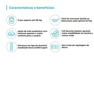 Imagem de Par de Muleta Canadense Dellamed Preta