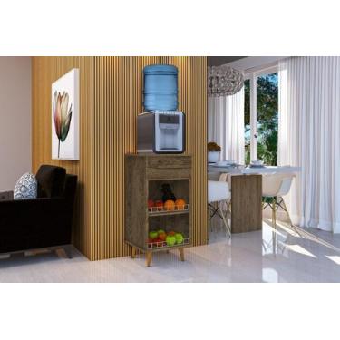 Imagem de Balcão / Fruteira Para Bebedouro FE Estilo Retrô Com Gaveta Cor Canela